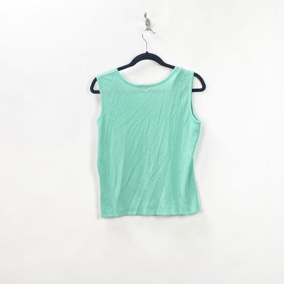 Ming Wang Medium Petite Womens Light Green Knit Career Shell Top - Picture 5 of 6